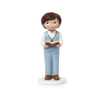 Figura pastel Comunión niño chaleco y biblia 13cm. - AY96