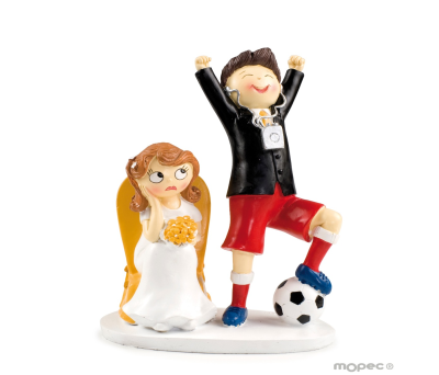 Figura pastel novios futbolista Pop & Fun 14.5x19.5 cm - AY686