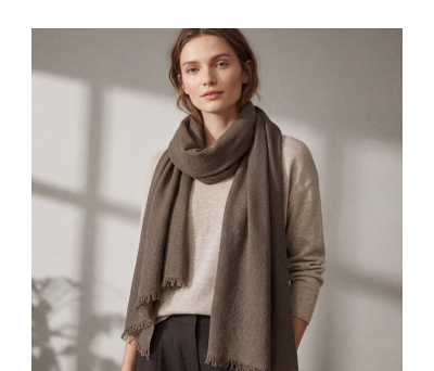 Foulard de Algodón Reciclado con Flecos - AGY50051