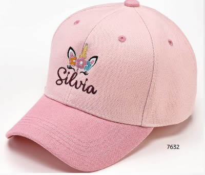 GORRA ROSA UNICORNIO NOMBRE PERSONALIZADO C/CIERRE VELCRO AJUSTABLE. 54 cms. ADOP7632