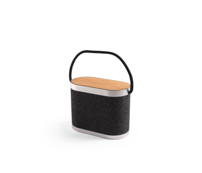 GUETTA. Altavoz portátil de 5 W con cargador inalámbrico ultrarrápido de 15 W y 2 h de duración de batería fabricado en bambú y 100 % rPET - st-97183-133