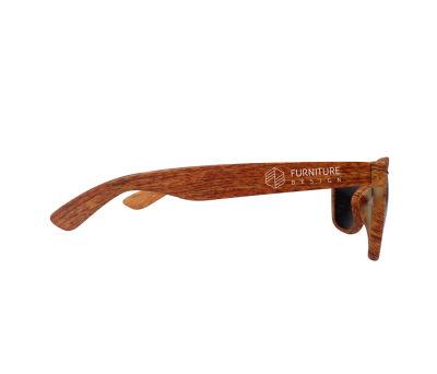 Gafas de Sol de Plástico con Diseño Madera y Cristales Espejo UV400