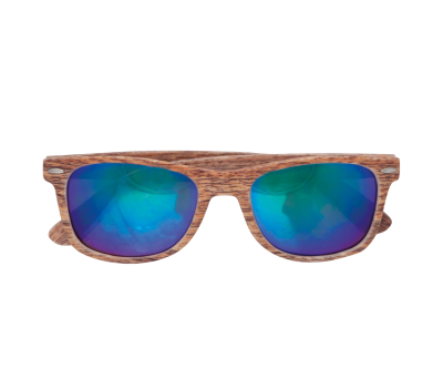 Gafas de Sol de Plástico con Diseño Madera y Cristales Espejo UV400