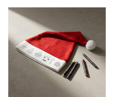 Gorro de Fieltro Navideño para Colorear con Ceras Infantiles - AGY36538
