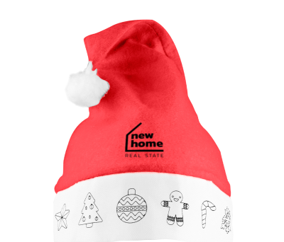 Gorro de Fieltro Navideño para Colorear con Ceras Infantiles