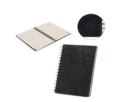 Cuaderno A5 de Fieltro Reciclado con Anillas y Páginas Rayadas