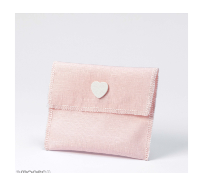 Guardatodo rosa velcro y corazón madera 9x11cm., min.10 - AA110.02