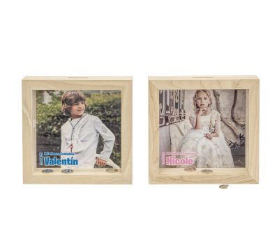 Hucha de madera personalizada con foto - AADOP7771