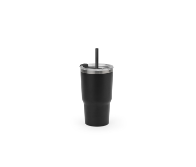 JOYNER M. Vaso de viaje compacto de acero inoxidable (91 % reciclado) con aislamiento al vacío de doble pared y acabado mate de 600 ml - st-94372-103