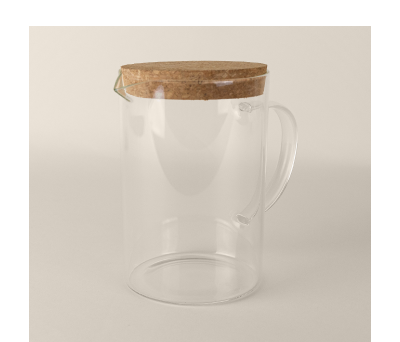 Jarra de Borosilicato con Tapa de Corcho 1 Litro - AGY52026