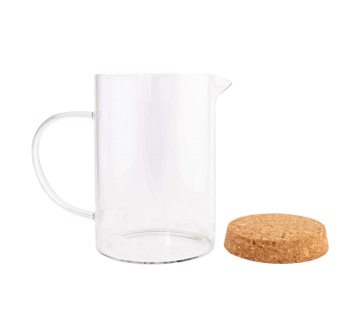 Jarra de Borosilicato con Tapa de Corcho 1 Litro