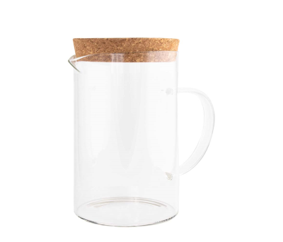 Jarra de Borosilicato con Tapa de Corcho 1 Litro