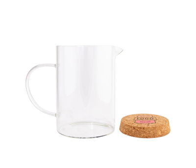 Jarra de Borosilicato con Tapa de Corcho 1 Litro