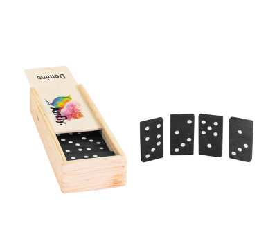 Juego de Dominó Clásico con Caja de Madera Natural