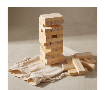 Juego de Habilidad Torre de Madera Pino con Bolsa Algodón - AGY52531