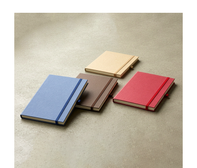 Libreta A5 Ecológica de Tapa Rígida con Hojas Lisas y Cierre Elástico - AGY54055