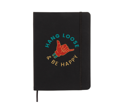 Libreta A5 PU Reciclado con Goma y Hojas Rayadas FSC