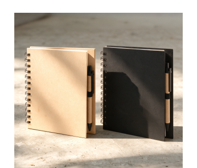 Libreta Espiral Tapa Rígida Papel Reciclado con Bolígrafo a Juego - AGY54054