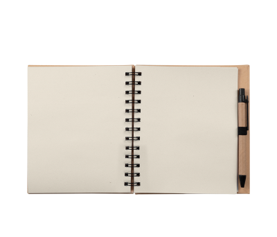 Libreta Espiral Tapa Rígida Papel Reciclado con Bolígrafo a Juego