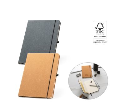 Cuaderno A5 Tapa Dura Piel Reciclada Cierre Elástico