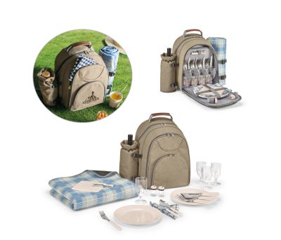 Mochila Picnic Térmica Reciclada con Manta y Cubiertos