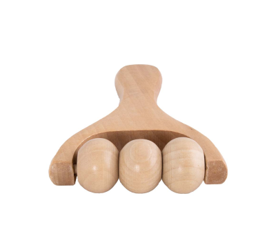 Masajeador Corporal de Madera de Cerezo con Rodillos
