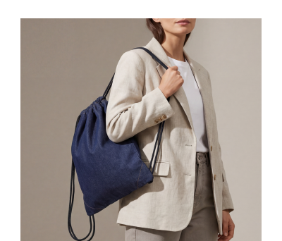Mochila Saco de Algodón y Denim Reciclado - AGY53005