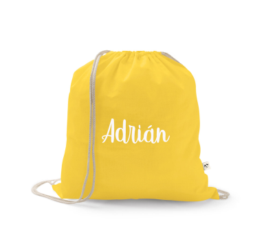 Mochila cuerdas amarilla nombre