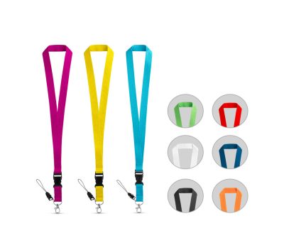 Lanyard de Poliéster con Mosquetón y Soporte para Móvil