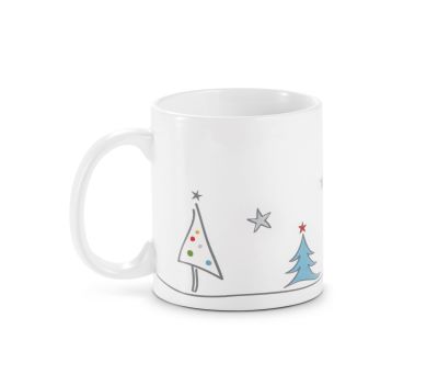 Taza de Cerámica con Estampado Navideño y Caja de Regalo