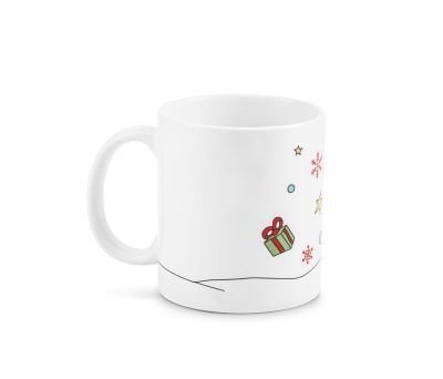 Taza Cerámica Navideña 350ml con Caja de Regalo
