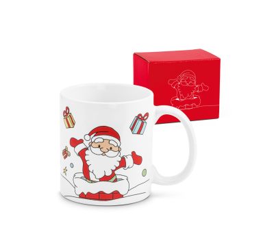 Taza Cerámica Navideña 350ml con Caja de Regalo