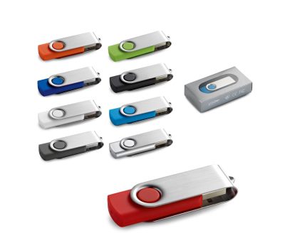 Memoria USB 8GB con Carcasa de Goma y Clip Metálico