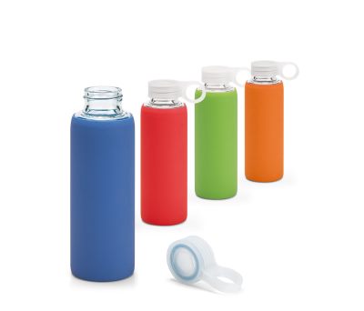 Botella Deportiva de Vidrio con Funda Protectora 380ml