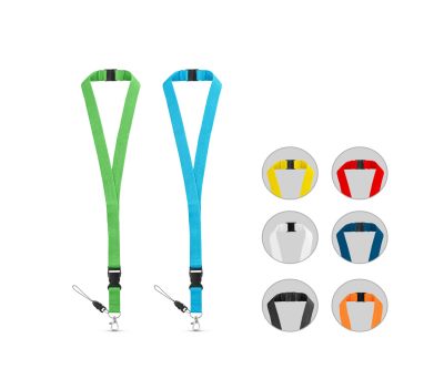 Lanyard de Poliéster con Mosquetón y Soporte Móvil