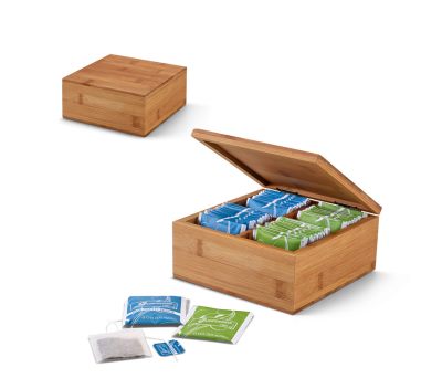 Caja de Té de Bambú con 4 Compartimentos y Cierre Magnético