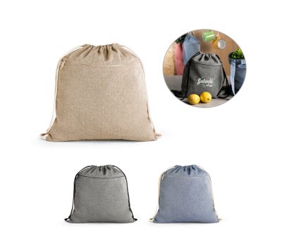 Bolsa Petate de Algodón Reciclado con Bolsillo Cremallera