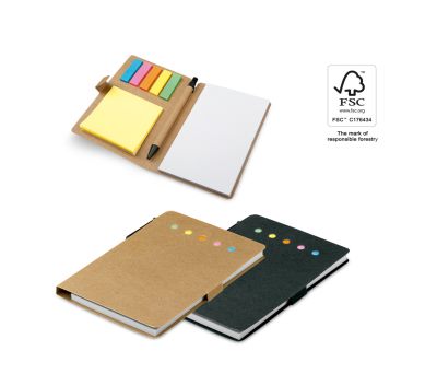 Set de Notas Adhesivas y Bolígrafo FSC con Tapa Blanda