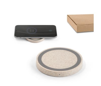 Cargador Inalámbrico 15W de ABS Reciclado y Paja de Trigo