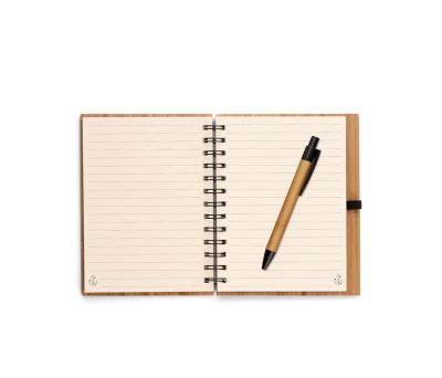 Cuaderno A5 de Bambú con Anillas y Bolígrafo a Juego