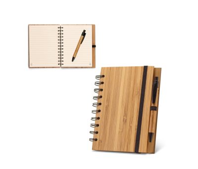Cuaderno A5 de Bambú con Anillas y Bolígrafo a Juego