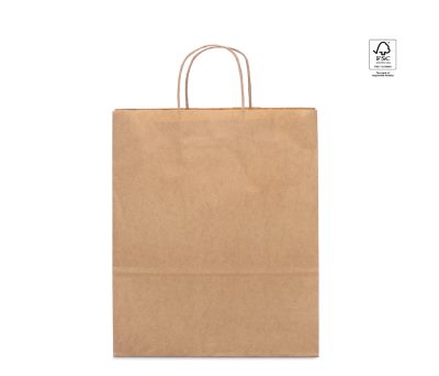 Bolsa de Papel Kraft con Asa Trenzada Certificada FSC