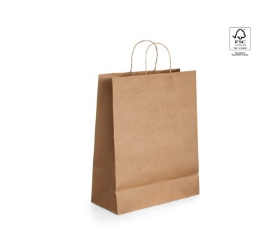 Bolsa de Papel Kraft con Asa Trenzada Certificada FSC