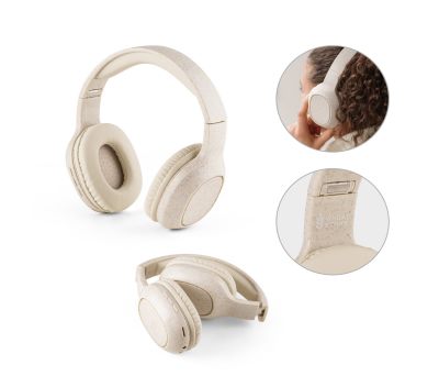 Auriculares Inalámbricos Plegables de Paja de Trigo con Micrófono