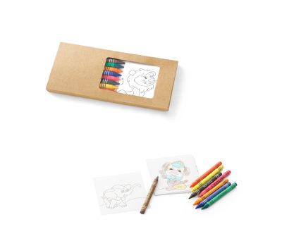 Set de Ceras y Tarjetas para Colorear en Caja de Cartón