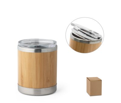 Vaso Térmico de Acero Inoxidable y Bambú 350ml
