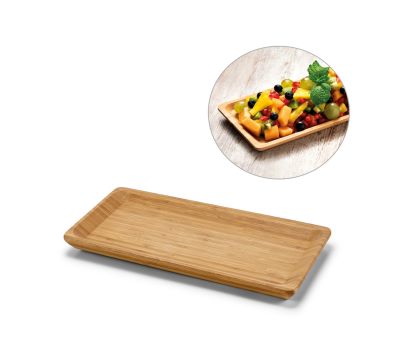 Bandeja Rectangular de Bambú con Acabado Natural