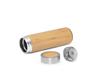 Botella Térmica de Bambú y Acero Reciclado con Infusor 430ml