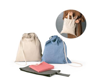 Mochila Saco de Algodón Reciclado y rPET con Cierre Cordón