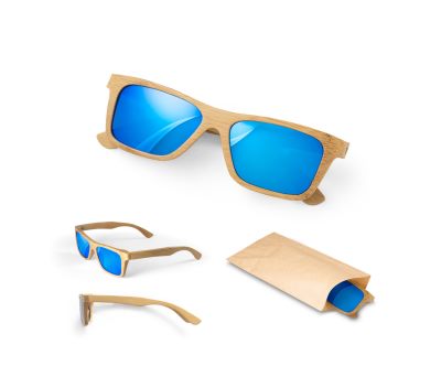 Gafas de Sol de Bambú con Lentes Espejo Protección UV400